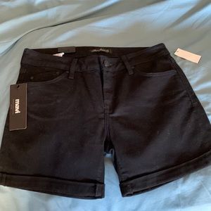NWT Mavi Pixie Black Mid-Rise Denim Shorts